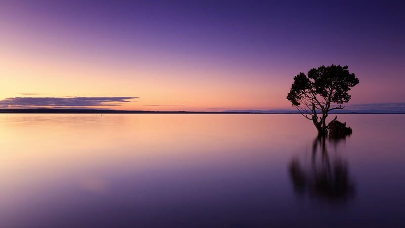 Sunset over water